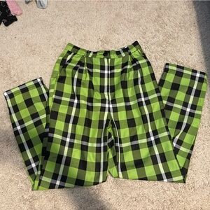 Collectif London Plaid Green Trousers